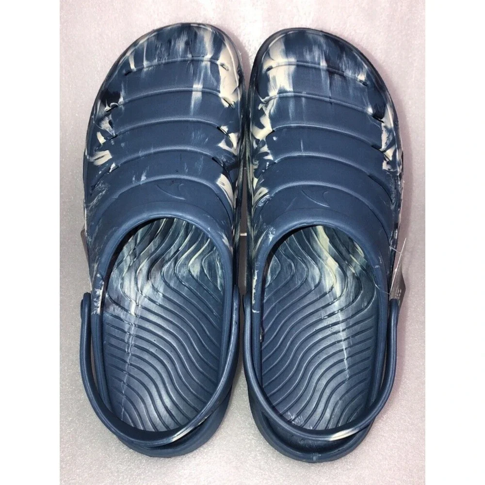 Rugged Shark Men's Blue Swirl Comfort‎ RGS EVA Clog Water Sandals Size 12 NEW